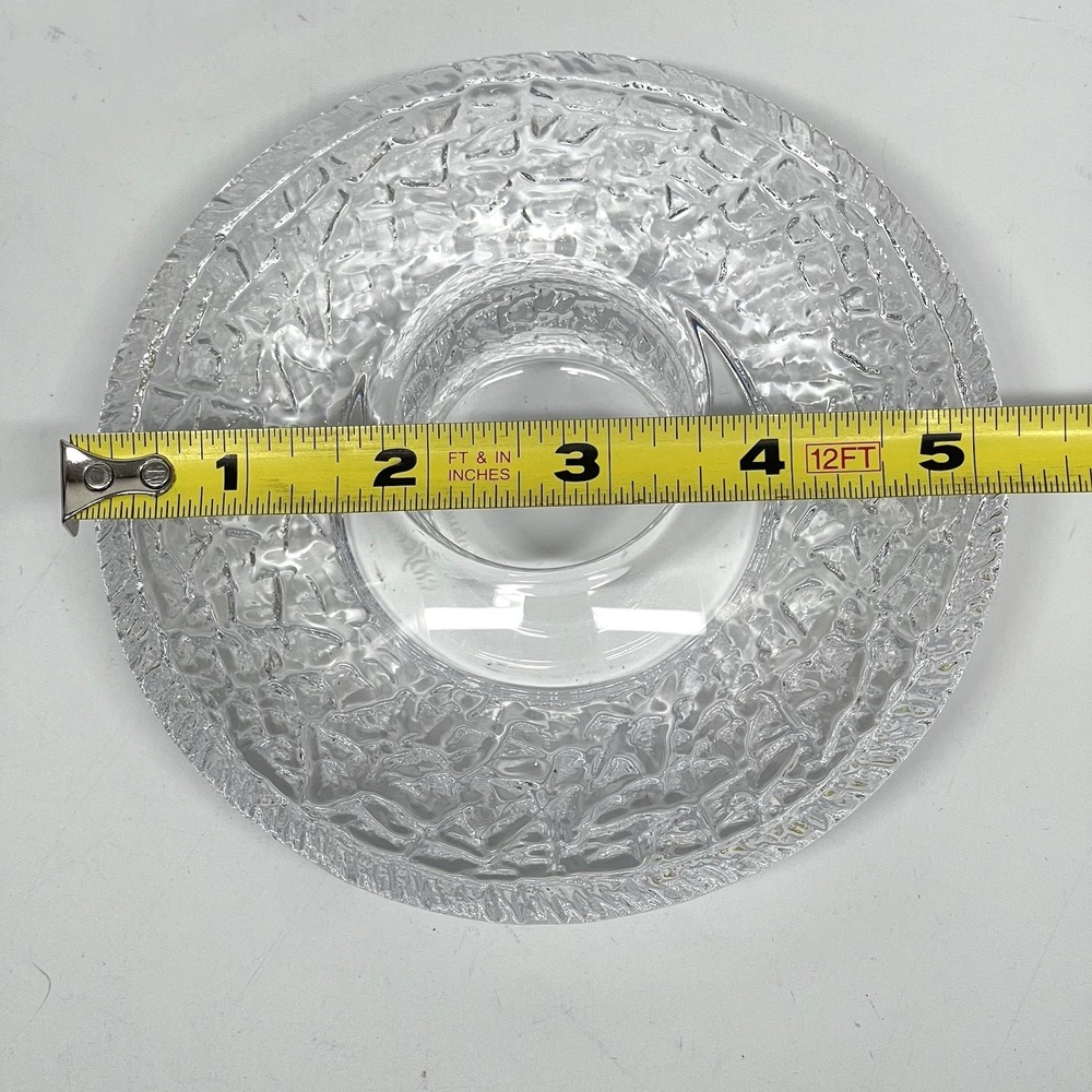 Vintage Orrefors Discus Votive Candle Holder Sweden Lars Hellsten Crystal Glass - Picture 8 of 8